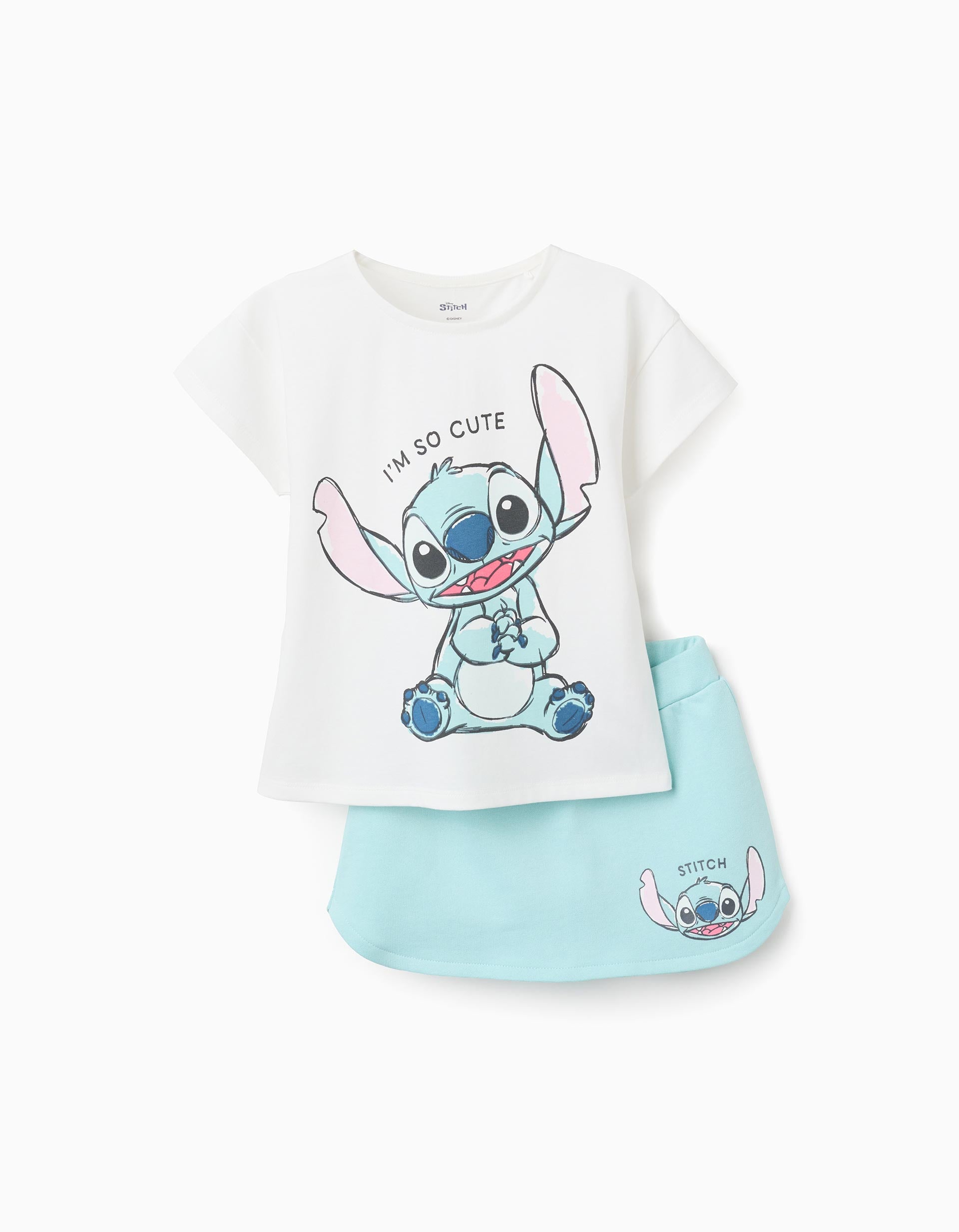 Conjunto de Camiseta y Falda-Pantalón Stitch - Imagen 3